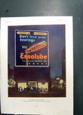Old Vintage Print Essolube Motor Oil Animated Sign Piccadilly London 1935 20th