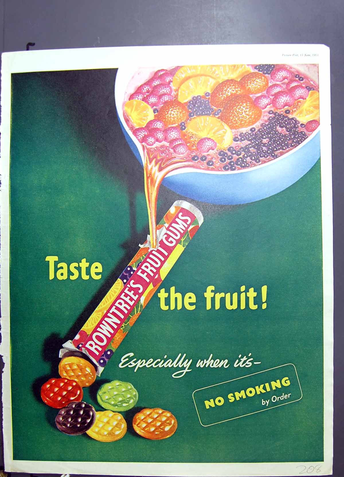 Antique Old Print Rowntree Fruit Gums Araby Beauty Soap Enriched Lanolin 1953