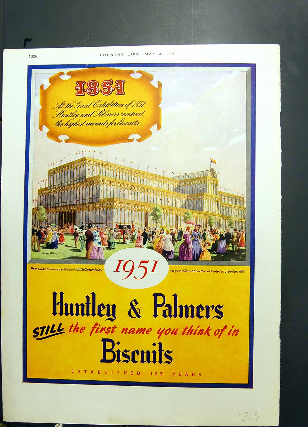 Old Huntley Palmers Biscuits 1851 Shadow Grabbist Hill Somerset 1951 Victorian
