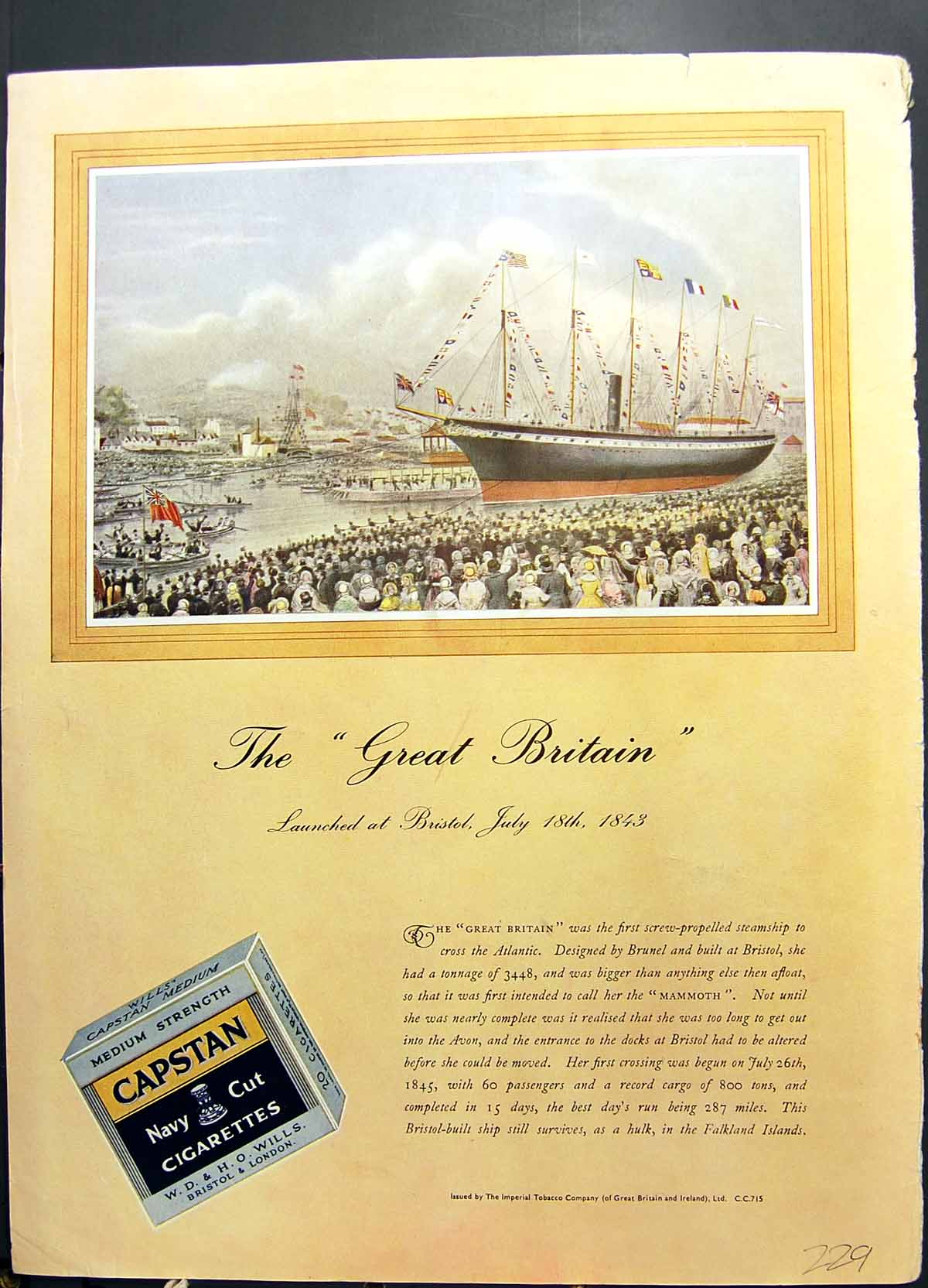 Old Capstan Navy Cut Cigarettes Field Queen As Princess Elizabeth 194 20th