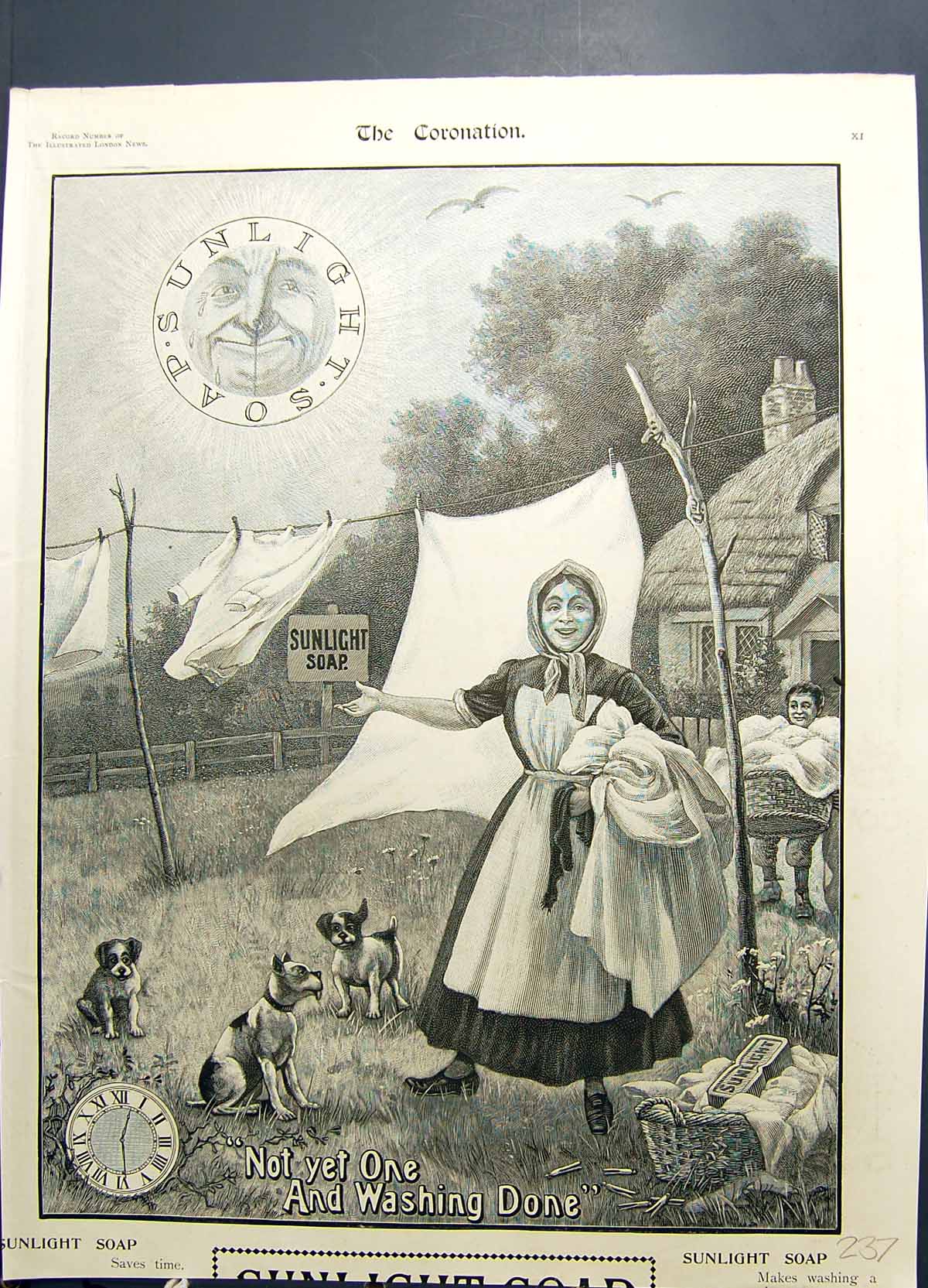 Antique Old Print Sunlight Soap Edwards Harlene For Hair Promotes Growth 1953