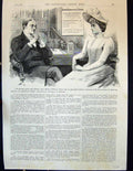 Original Old Antique Print 1893 Advertisement Cadbury'S Cocoa Essence Man Lady