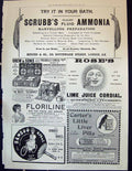 Old 1897 Scrubb'S Ammonia Drew Roses#S Lime Cordial Bamboo Carters Li Victorian