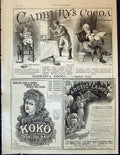 Antique Old Print 1897 Advertisement Cadbury'S Cocoa Koko Hair Arctic Lamps