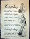 Old Print 1904 Advertisement Sunlight Soap Lever Brothers Washing Clothes 20th