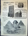 Old Antique Print 1904 Hampton Furniture John Pound Dewars Scotch Whisky 20th