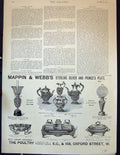 Old Print 1891 Advertisement Mappin Webb Silver Table Lamps Oxford Street 19th