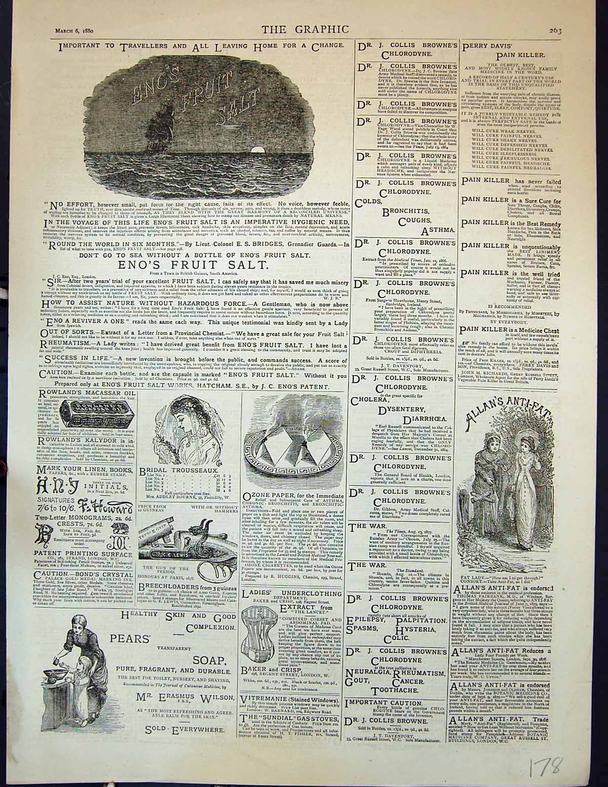 Antique Print 1880 Eno'S Fruit Salt Pears Soap Allan'S Anti-Fat Baker Crisp