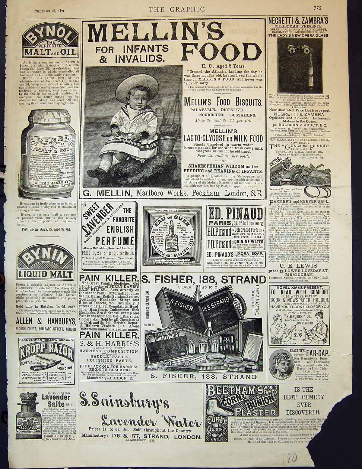 Old 1891 Mellin'S Food Biscuits Fisher Strand Sainsbury Beethams Plas Victorian