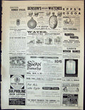 Antique Print 1898 Bensons Watches Swan Pen Dunlop Tyre Benger'S Food Cash 19th