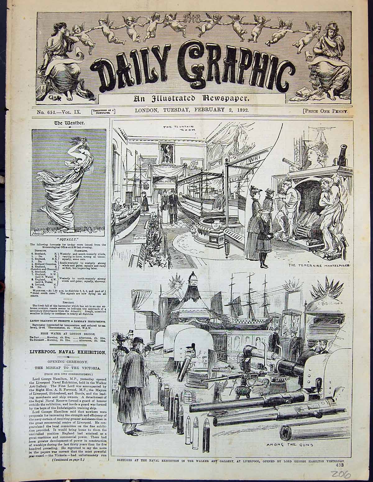 Old 1892 Naval Exhibition Walker Art Gallery Liverpool Lord Hamilton Victorian