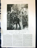 Old Print Railway Station Travellers Hotel Scene Norris Illustration 1885 19th