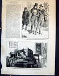 Old Print 1880 Spendthrift Charley Piccadilly Pall-Mall Men Table Letter 19th