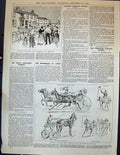 Antique Print Horses Trotting Alexandra Park Fire Smethwick Birmingham 1892