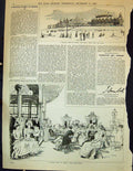 Old Print 1892 Ostend Digue Plage Kursaal Holiday Tourists Seaside Scene 19th