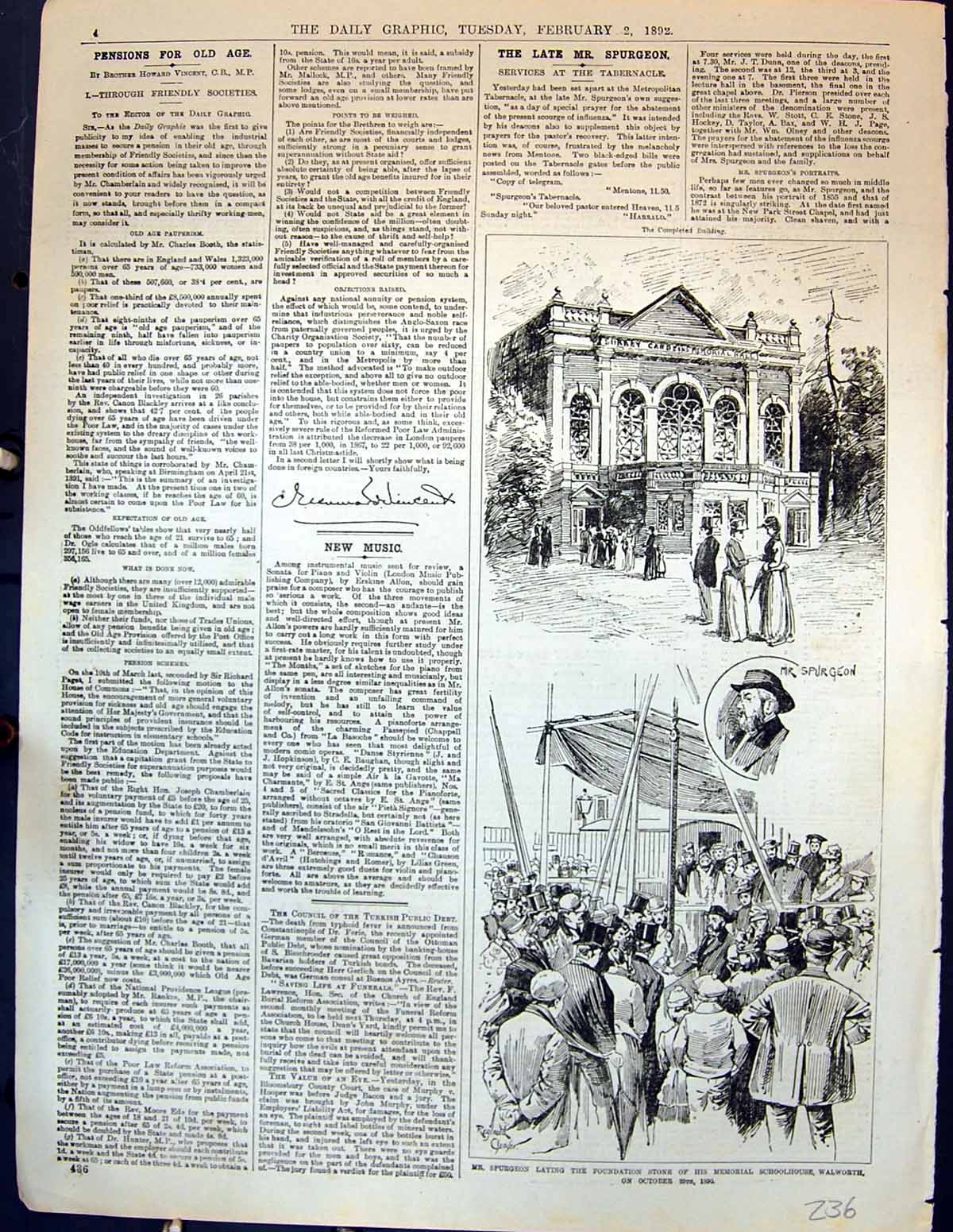 Antique Print 1892 Spurgeon Foundation Stone Memorial Schoolhouse Walworth 19th