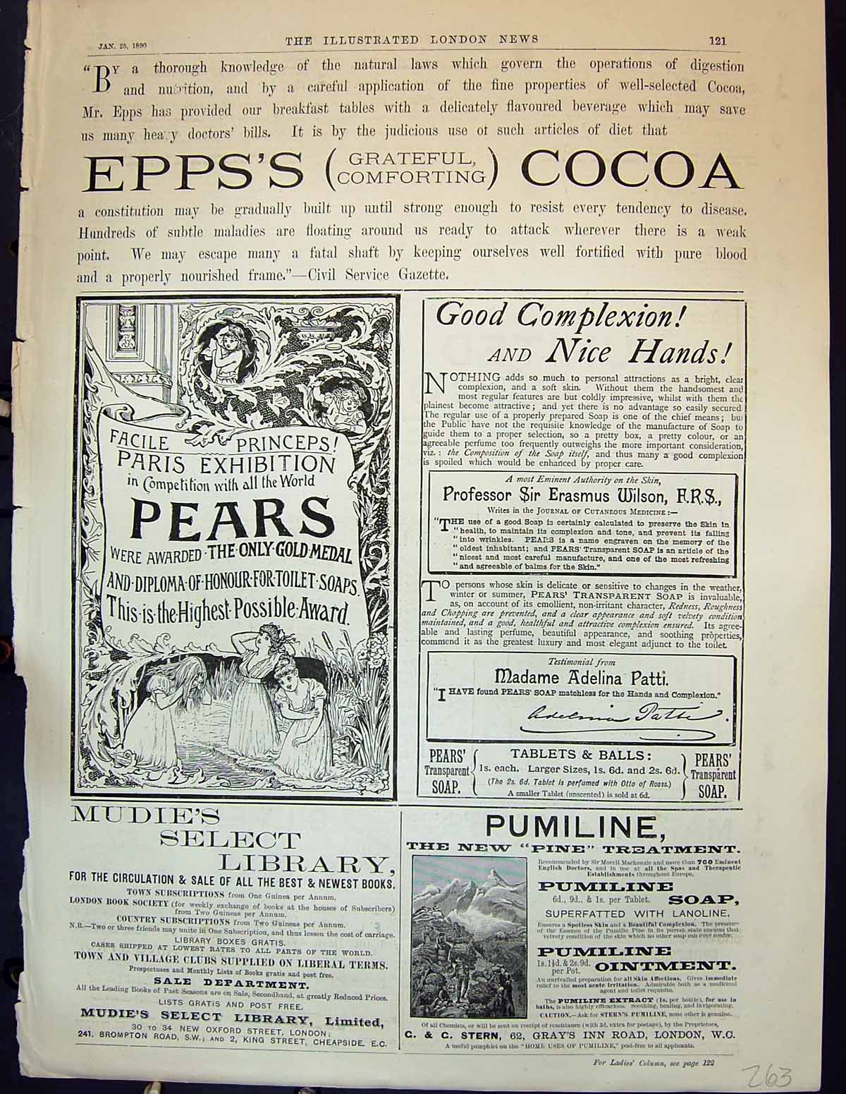 Antique Print 1890 Eppe'S Cocoa Pears Pumiline Wilson Soap Tea Mappin Webb