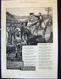 Original Old Antique Print 1856 Jack Tules Southern California Bret Harte 19th