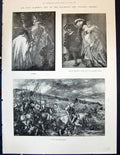 Old Print 1893 John Gilbert Guildhall Art London Bishop Henry Wolsey War 19th