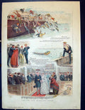 Old Antique Print 1889 Wedding Scene Life Boat Brookes Monkey Brand Soap 19th
