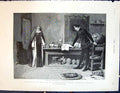 Old Print 1893 Illustration Story Montezuma Daughter Nun Cloak Man Table 19th