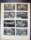 Old Print Temple Bar Guildhall St. Pauls Queen Victoria London Procession