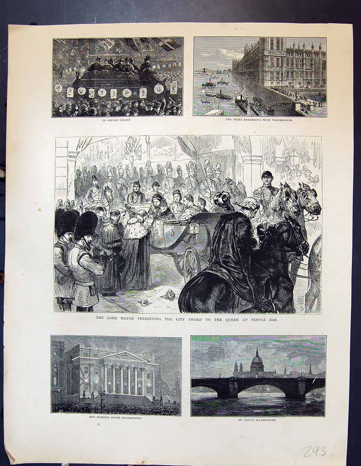 Old Lord Mayor London City Sword Queen Temple Bat Westminster Paul'S