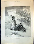 Antique Print 1893 Illustration Story Montezuma Daughter Lady Sword Haggard