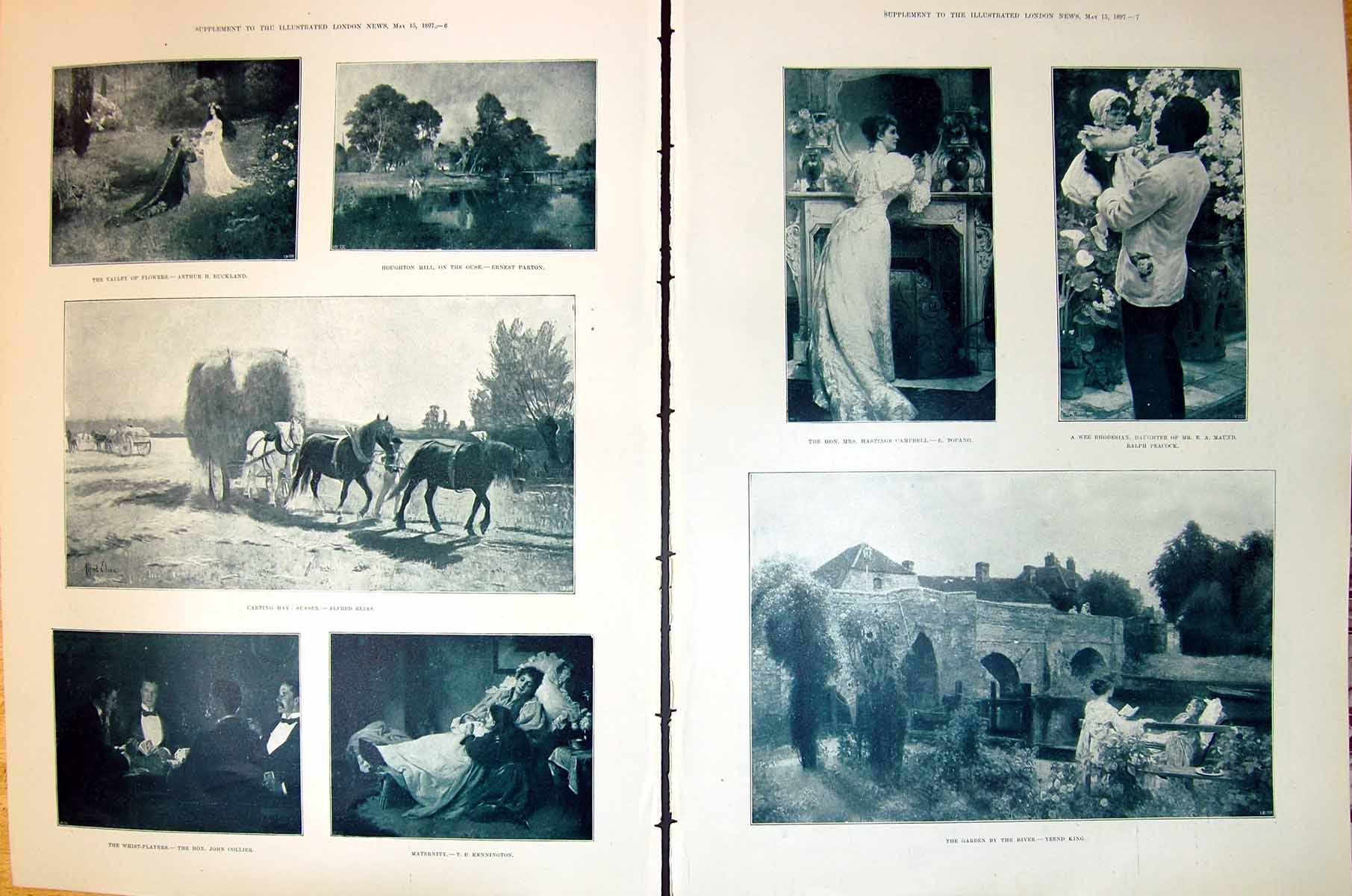 Antique Print 1897 Hastings Campbell River Garde Carting Hay Houghton Hill