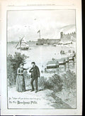 Antique Print Beecham'S Pills Medicine Romance Yacht Sea Advertisement 1891