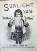 Old Advertisement 1899 Sunlight Soap Young Girl Dress Charles Cameron Victorian