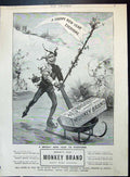 Antique Old Print Brooke'S Monkey Brand Soap Ice Skating Lever Brothers 1900