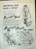 Old Print 1902 Sunlight Soap Lever Brothers Port Cheshire Ladies Washing 20th
