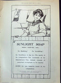 Antique Old Print Sunlight Soap Lever Brothers Port England Lady Washing 1906