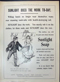 Antique Old Print Lever Brothers Port Sunlight England Lady Man Washing 1904