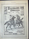 Old 1896 Ellimans Embrocation Horses Jousting Human Animals Advertise Victorian