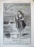 Old Advertisement 1887 Beecham'S Pills Young Girls Walking Beach Scen Victorian