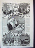 Old Advertisement 1887 Beechams Pills Medicine Nurse Sea Ship Man Stu Victorian