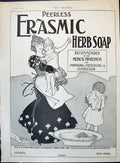 Old 1898 Peerless Erasmic Herb Soap Mother Children Washing Advertise Victorian