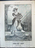Old 1901 Sunlight Soap Lever Brothers Port Sunlight Garden Vase Lady Victorian