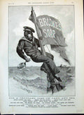 Old Advertisement 1893 Brooke'S Monkey Brand Soap Sailor Ship Frying Victorian