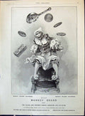 Antique Old Print 1898 Brooke'S Monkey Brand Soap Juggling Pots Money Coins