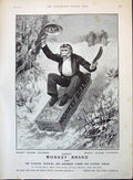 Old Advertisement 1897 Brooke'S Monkey Brand Soap Box Snow Frying Pan Victorian
