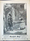 Old Antique Print Advertisement 1899 Sunlight Soap Children Carrying Box 19th
