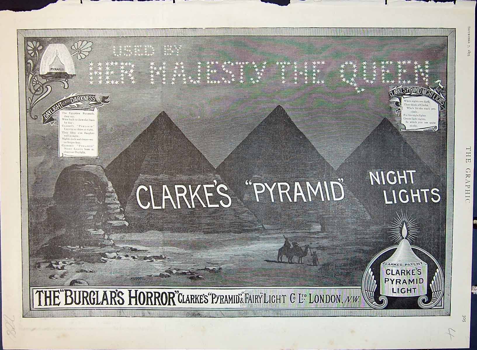 Old Advertisement 895 Clarke'S Patent Pyramid Night Lights Fairy Lond