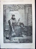 Old Advertisement 1891 Brooke'S Monkey Brand Soap Woman Cleaning Bed Victorian