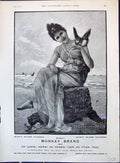 Antique Old Print 1895 Brooke'S Monkey Brand Soap Leisure Cherub Beach Scene