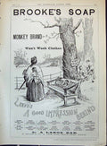 Antique Print 1889 Brooke'S Monkey Brand Soap Lady Umbrella Painting Bench 19th