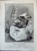 Antique Print 1895 Brooke'S Monkey Brand Soap Lace Collar Box Advertisement