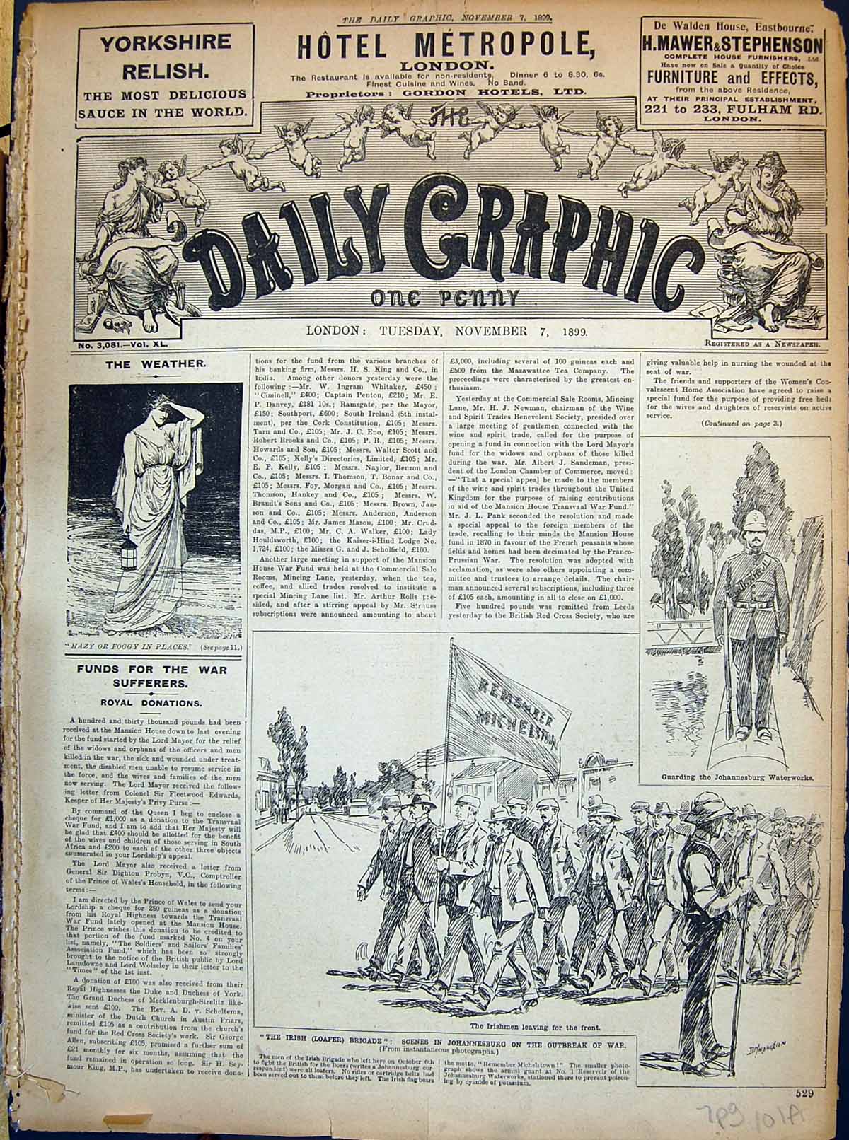 Old 1899 War Irish Loaper Brigade Johannesburg Poe Ships Cambrian Geo 19th